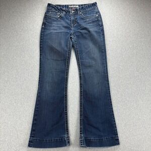 BKE Jeans Womens 27 Y2K Brie Embellished Low Rise Stretch Flare Leg Dark Wash